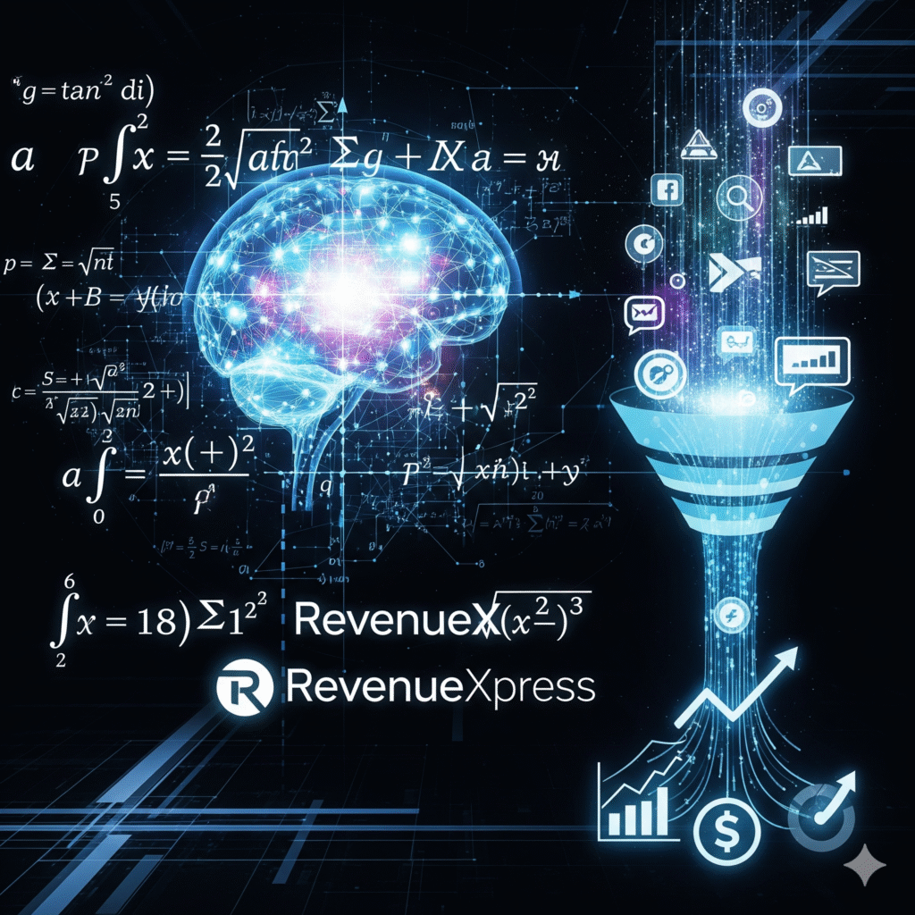 Mathway in Marketing 2025 concept showing step-by-step logic applied to funnels and ads