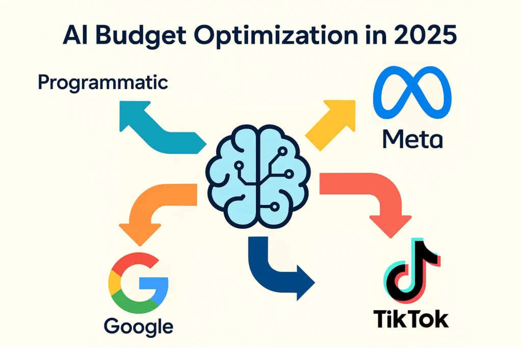 AI budget optimization 2025 reallocating ad spend across Google, Meta, TikTok, and programmatic